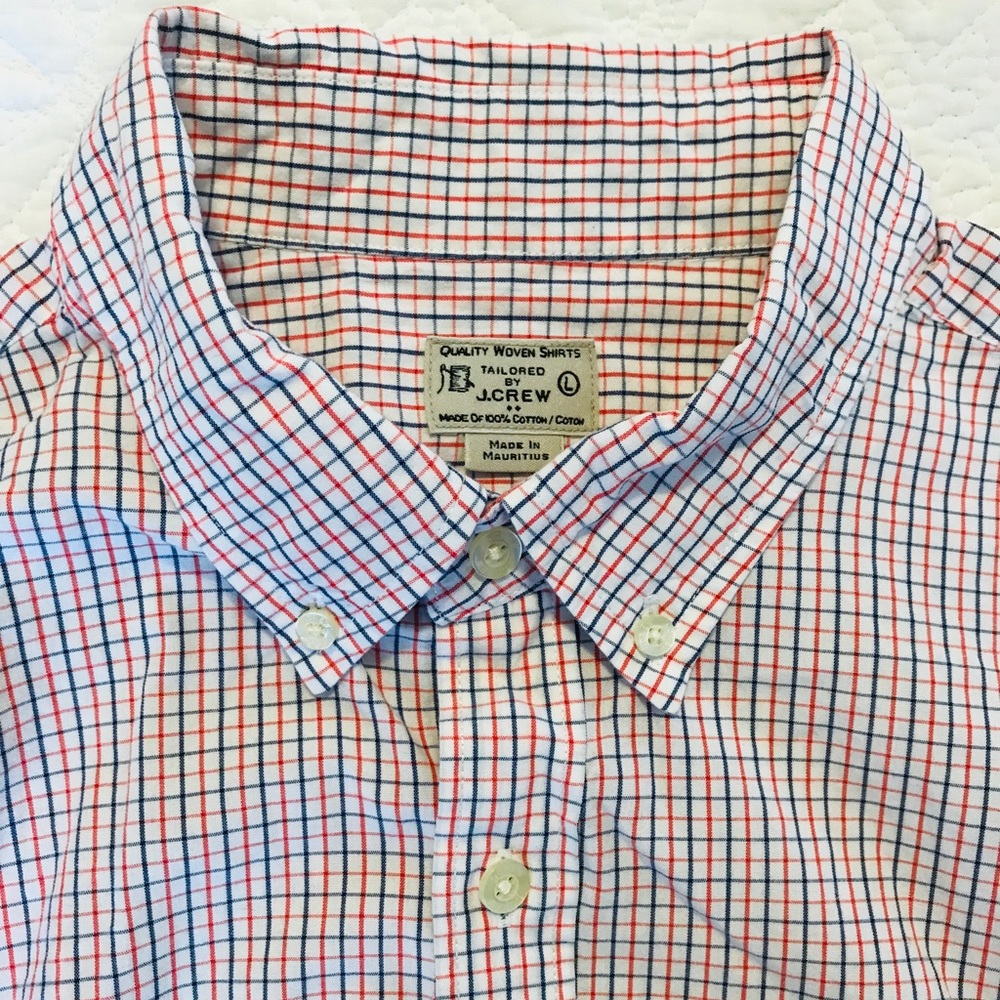 J. Crew Factory men’s blue and orange button down